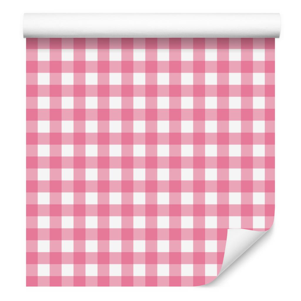 Wallpaper Fabric Pattern Powder Pink and White, Soft Forms 50x1000