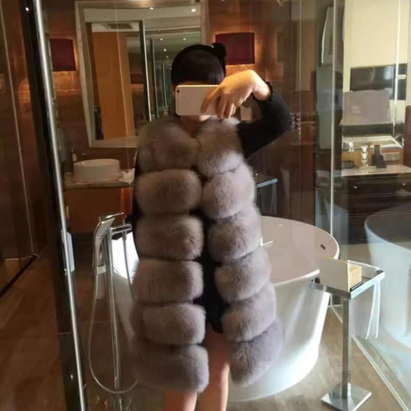 Long Autumn and Winter Imitation Fox Fur Vest