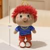Cute Curly Hair Family Plush Keychain Toy Cartoon Figure Stuffed Doll Bag Hanging Decoration Kids Accessory Gift