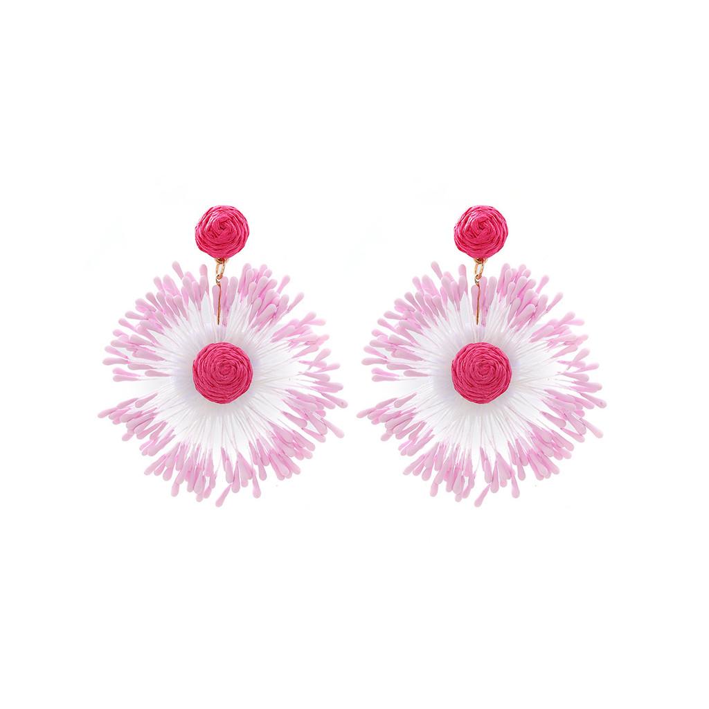 Pinkdudu Exaggerated Flower Zinc Alloy Earrings Fashion Simple Vacation Drop Earrings Women Jewelry PD2257