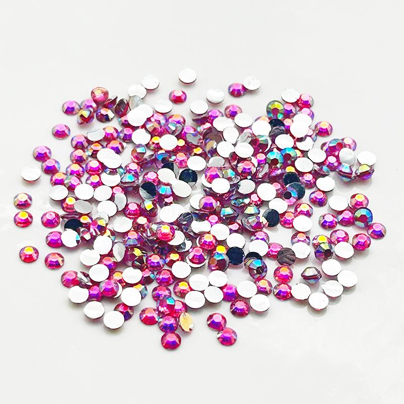 Hot Sale 2-6mm Flatback Resin Rhinestone Appliques Round Shape Bulk Colors for Nail Art Decoration Shoes Clothes Cup DIY