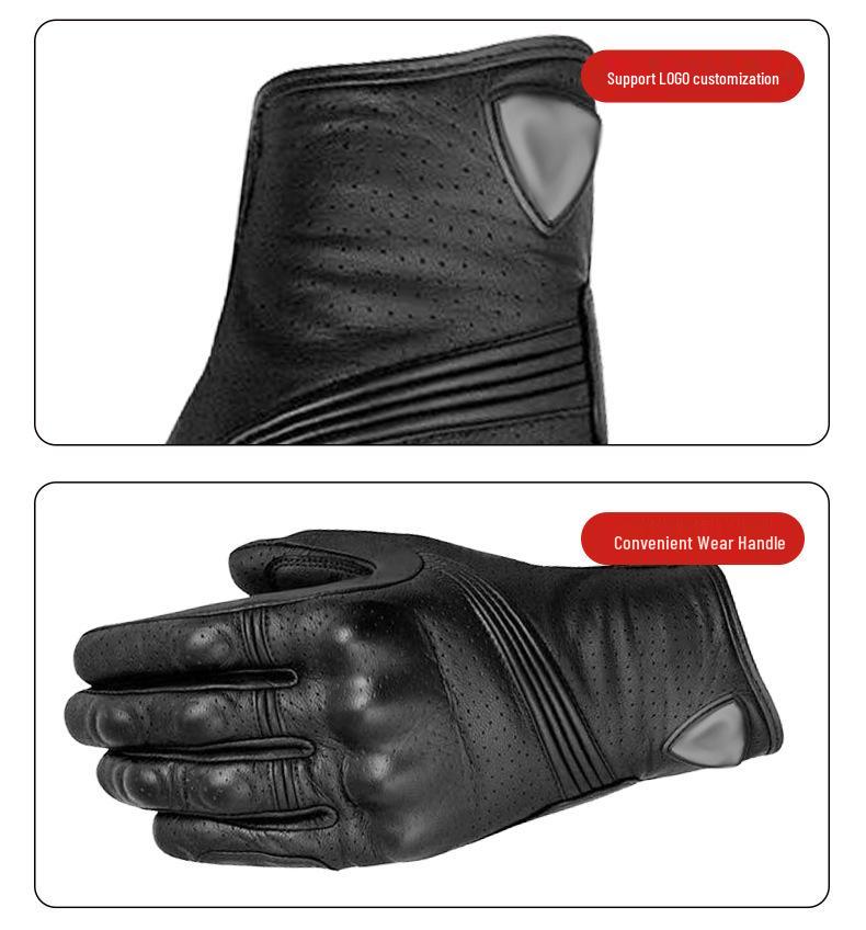 Breathable Leather Motorcycle Racing Gloves: Anti-Fall Protective, Touchscreen, Off-Road