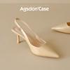 Augustine Bag Head Sandals Women's 2025 Summer New Pointed Nude Temperament French High Heels Stiletto Single Shoes