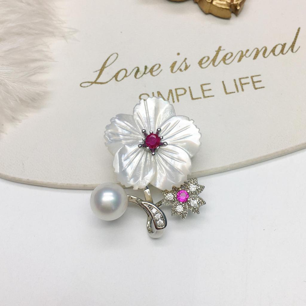 Autumn and winter clothing accessories: bean sprout, five-petal flower, and wheat stalk tian Freshwater pearl suit brooch, corsage, pin