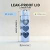 1PC Stacked Multi Shade Blue Heart Print 750ml Color Plastic Sports Water Bottle Leakproof Flip Straw Lid Suitable for Sports Office Home Use