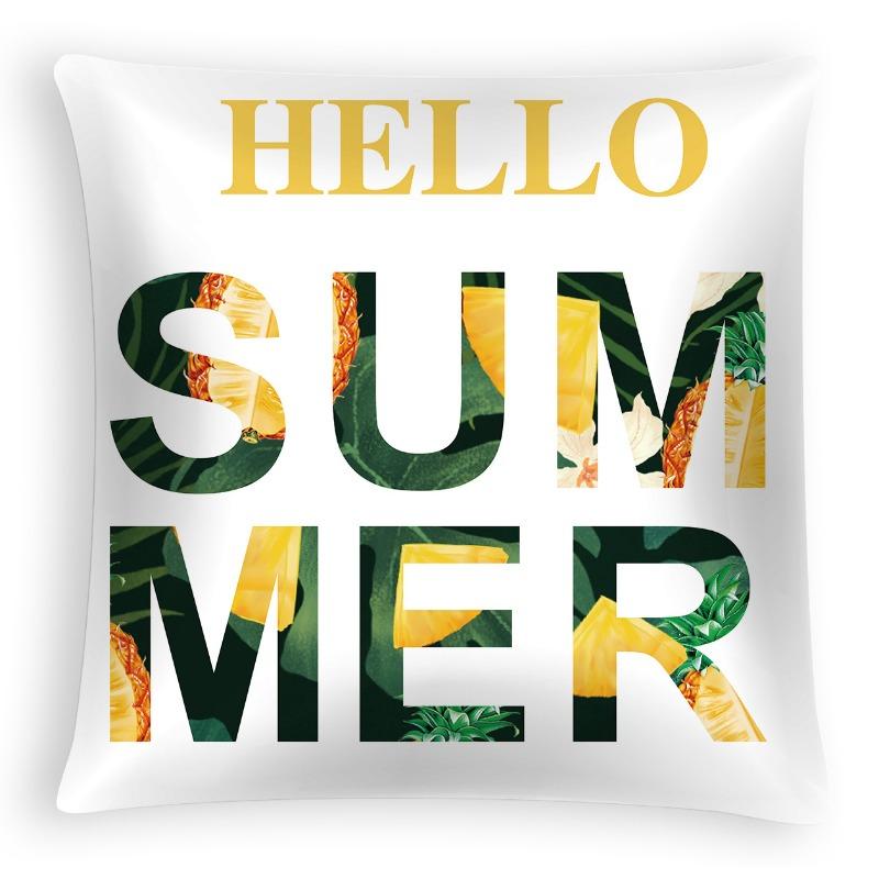 

New Summer Printed Pillow Cover With Fruit Pineapple And Peach Peel Velvet Home Pillow Cover Premium Durable Quality 45 * 45Cm without pillow core