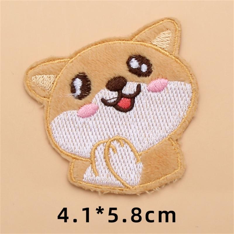 10Pcs Dog Embroidery Iron On Patches Adhesive Embroidery Appliques For Clothing Jackets Bags Hat Decoration and Sewing
