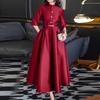 ZANZEA Women Casual Stand Collar 3/4 Sleeve Loose Long Dress