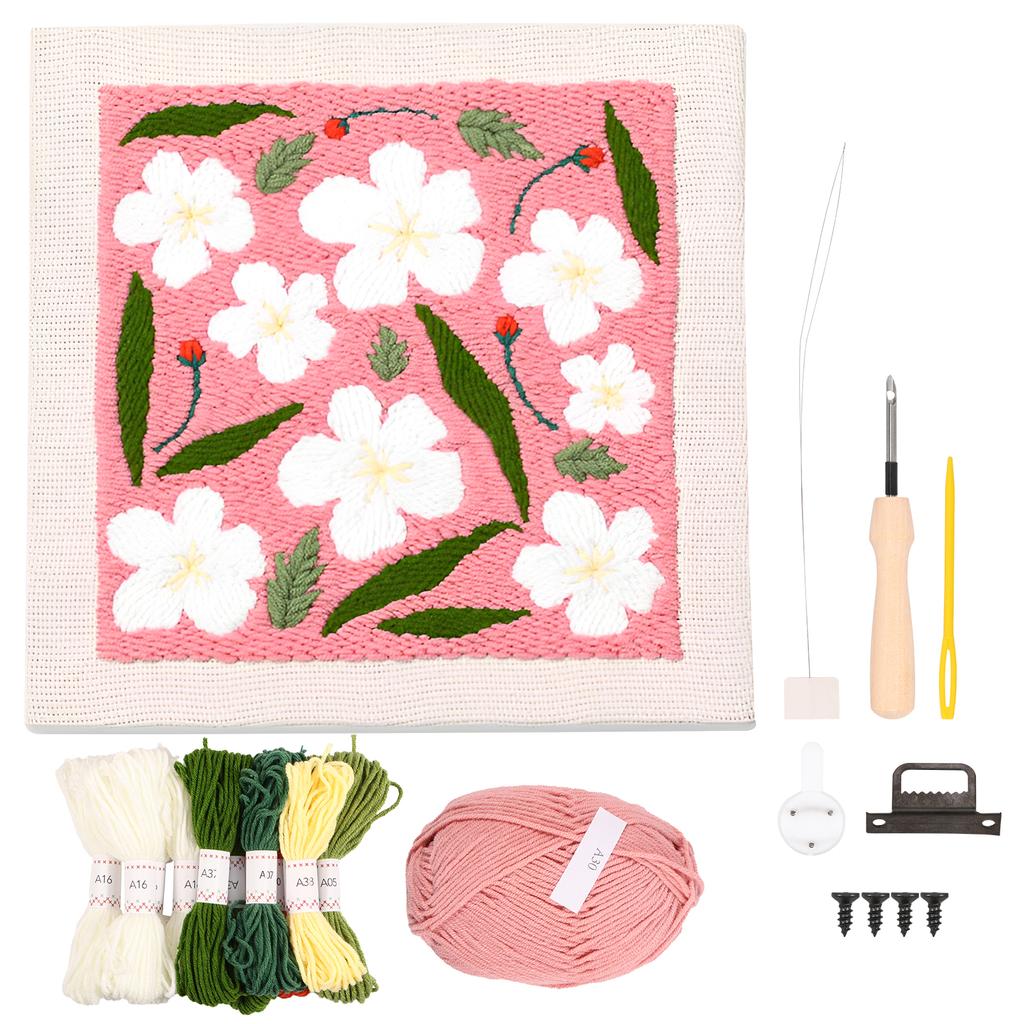 DIY Punch Needle Embroidery Starter Kit For Beginner Kids Adults Handicraft Poking Embroidery Yarn Painting Arts Home Decor Gift