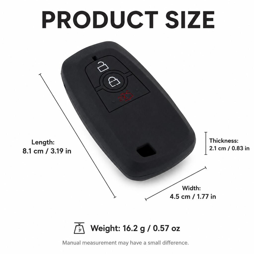 Silicone Car Key Cover for Ford 3 Button Remote Key