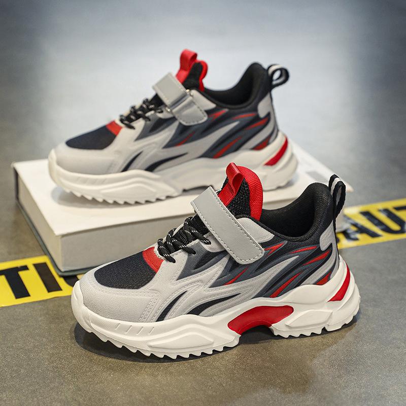 Children's Sports Shoes Boys' Autumn New Velcro Waterproof Running Shoes