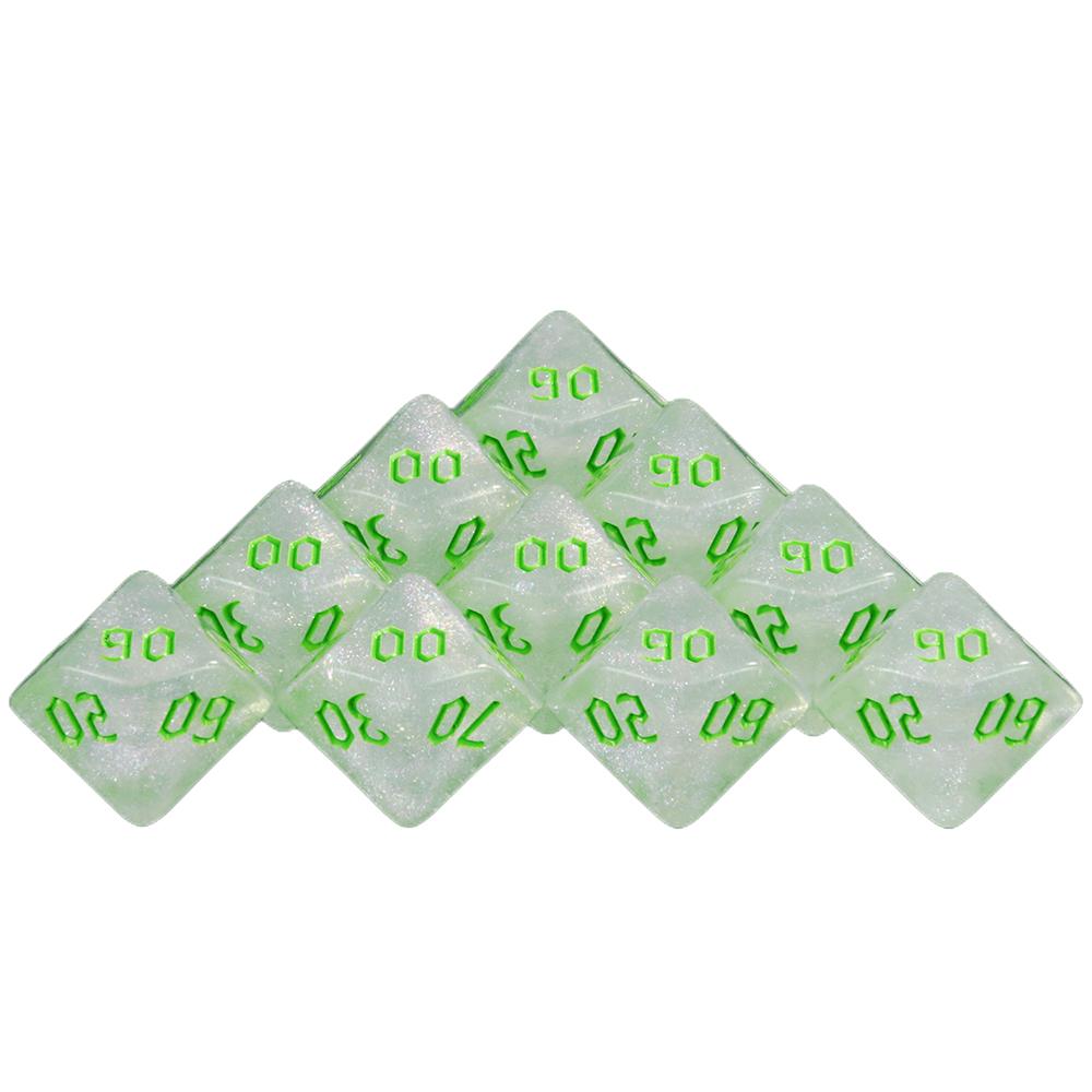 10pcs DND Game Dice D10(00-90) Polyedral Dice for Entertainment Funny Party Board Games