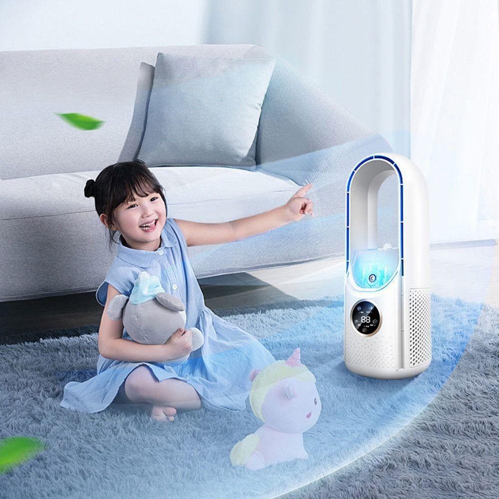 6 Speed Control Electric Fan Timer Function Leafless Desk Fan Portable Desktop Air Cooler