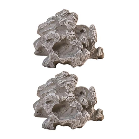 2 szt. Miniaturowa kamienna statua Żywiczne modele sztucznych skał do materiałów do dioram Krajobraz z miniaturowymi pociągami Kolejowy stół piaskowy Akcesoria do ogrodu zen