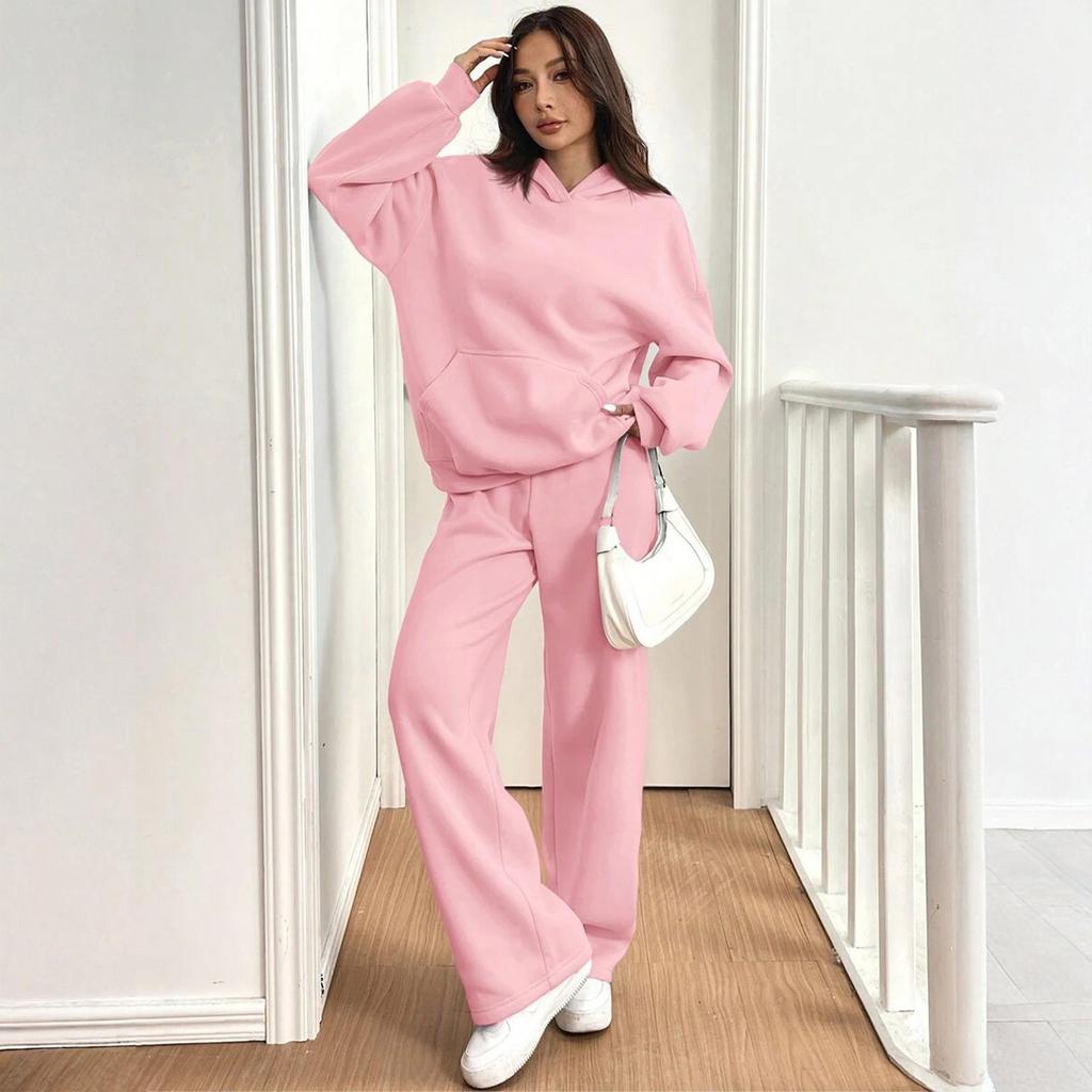 Women's Casual Warm Hoodie Casual Pants  Winter Sports Suit