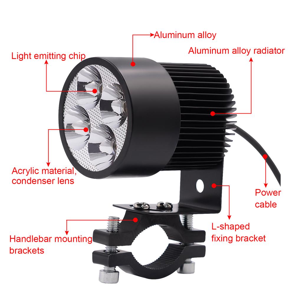 12V-85V 20W Lampă LED Far Motocicletă E-bike Accesorii Auto