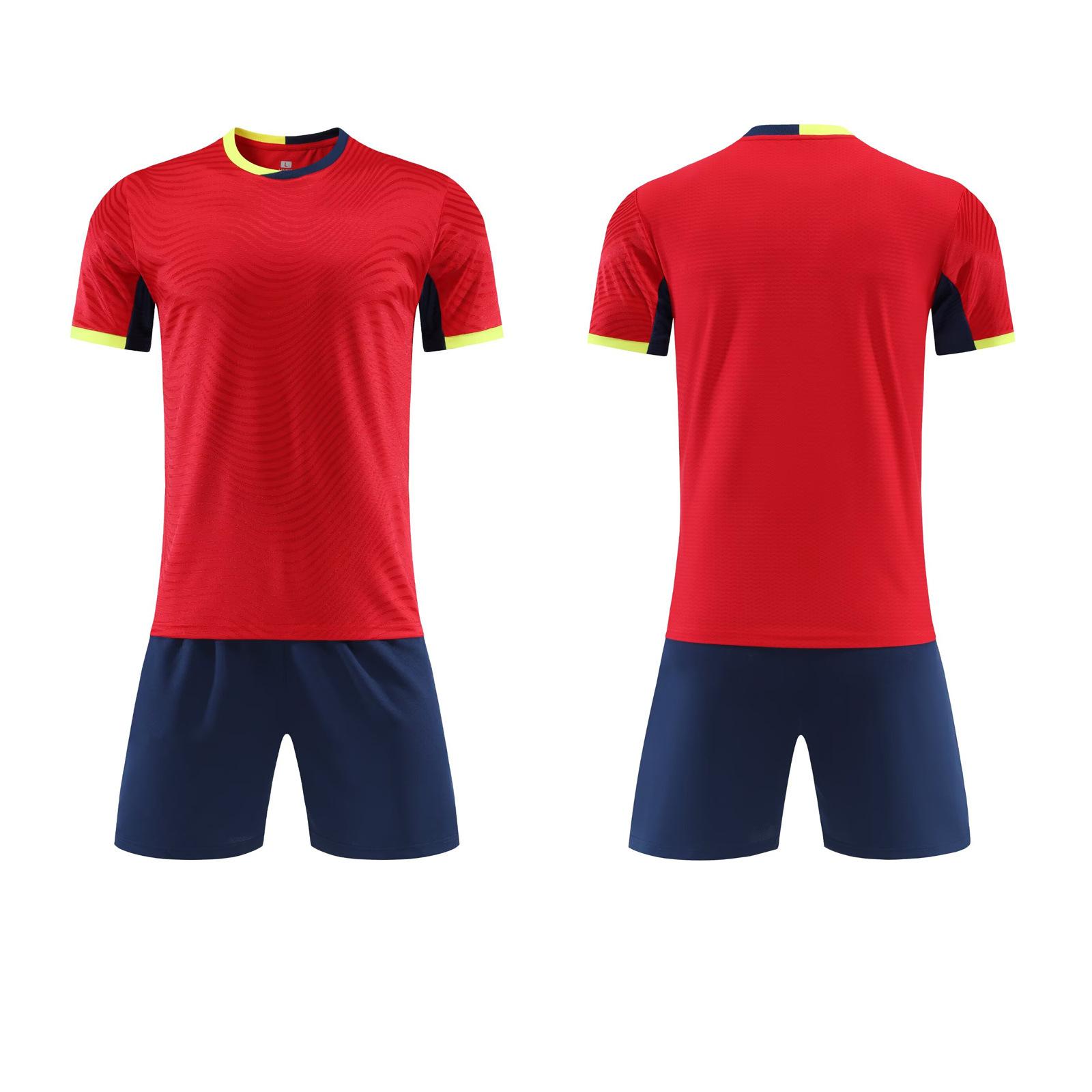 

New Football Jersey Printed Set Men Can Print Children S Adult Team Training Game Player Version Short-Sleeved Football Jersey 4xs size (height 100-120) красный