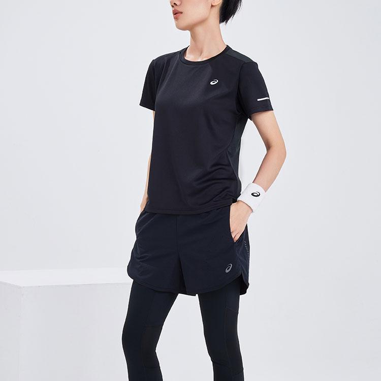 Asics Soft And Comfortable Round Neck Pullover Short Sleeve T-Shirt Women Tops Black 2012C903-001