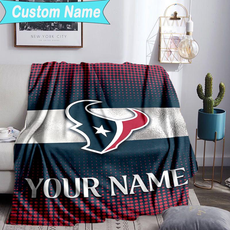 Custom Name Blanket Houston-Texans Artwork Blanket Bedding Blanket for Travel, Camping, Living Rooms, Offices, Sofas, Fan Christmas gift