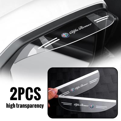 2026 Hot Sticker 2Pcs PVC Car Rearview Mirror Rain Water Rainproof Eyebrow Cover Side Shield For Stelvio Giulia Disco