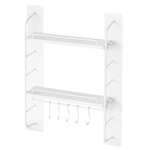HEIAN SHINDO SPLUCE Kitchen Rack, Slim Magnetic Rack with Hanger Set, Small, White, SPM-1, by Heian Shindo Kogyo