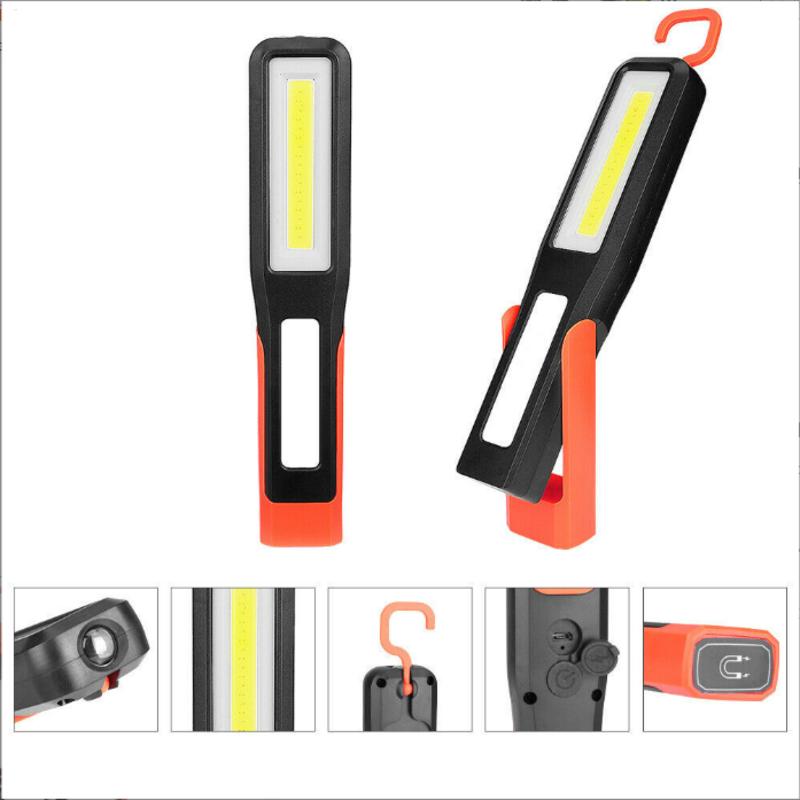 COB LED Work Light Car Garage Lamp USB Rechargeable Flashlight Magnetic Torch Emergency Light Warning Light with 7 Modes