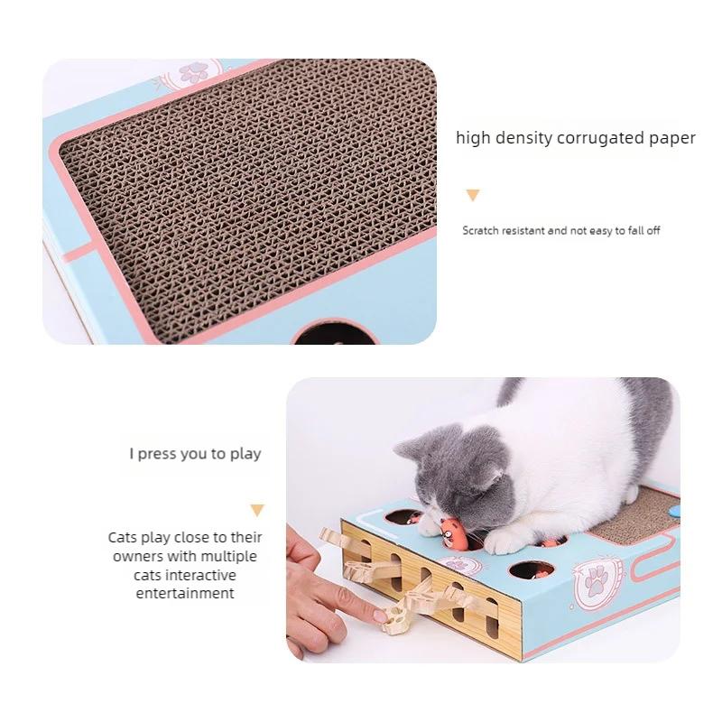 Katzenspielzeug Whack-a-Mole Katzenkratzbrett Spielzeug Krallen Schleifen Ruheplatz Spielen Lustige Katze Interaktiv Multifunktional Katzenzubehör