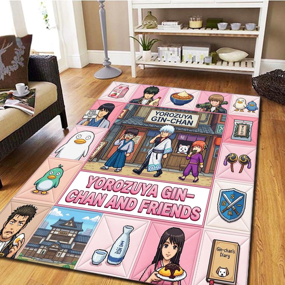 Gintama Carpet for Living Room Bedroom, Home Decor Cool Movie Mat & Play Floor Rug -HE59 60x90cm