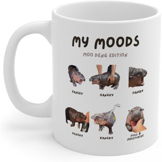 Moo Deng Mood Sassy Hippo Mug | Cute | Funny | Gift