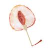 Fruit Print Fan with Wooden Long Handle Portable Lightweight Outdoor Travel Camping