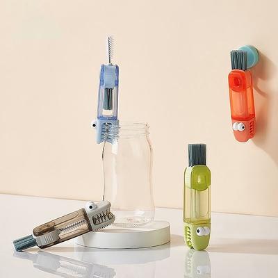 3 In 1 Bottle Gap Cleaner Brush Multifunctional Cup Cleaning Brushes Water Bottles Clean Tool Mini Silicone U-Shaped Brush