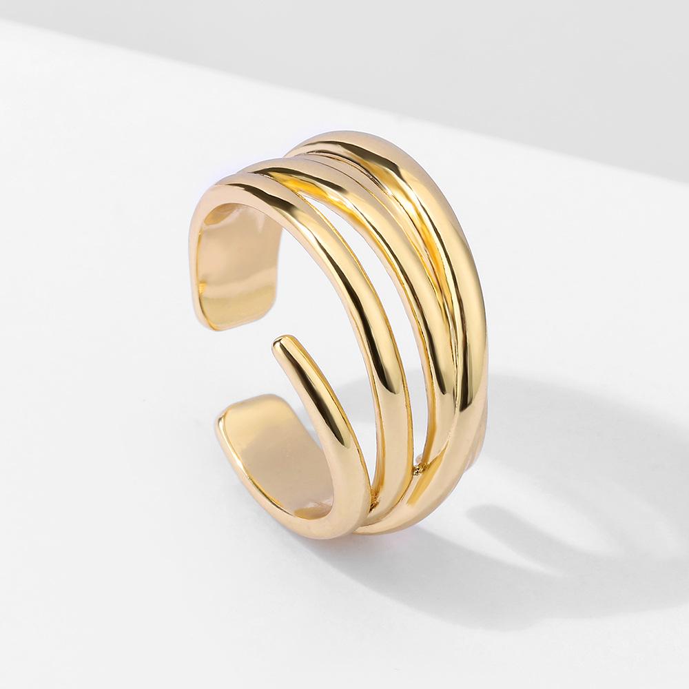 

UILZ Trendy Minimalist Geometric Open Adjustable Ring for Women Adjustable