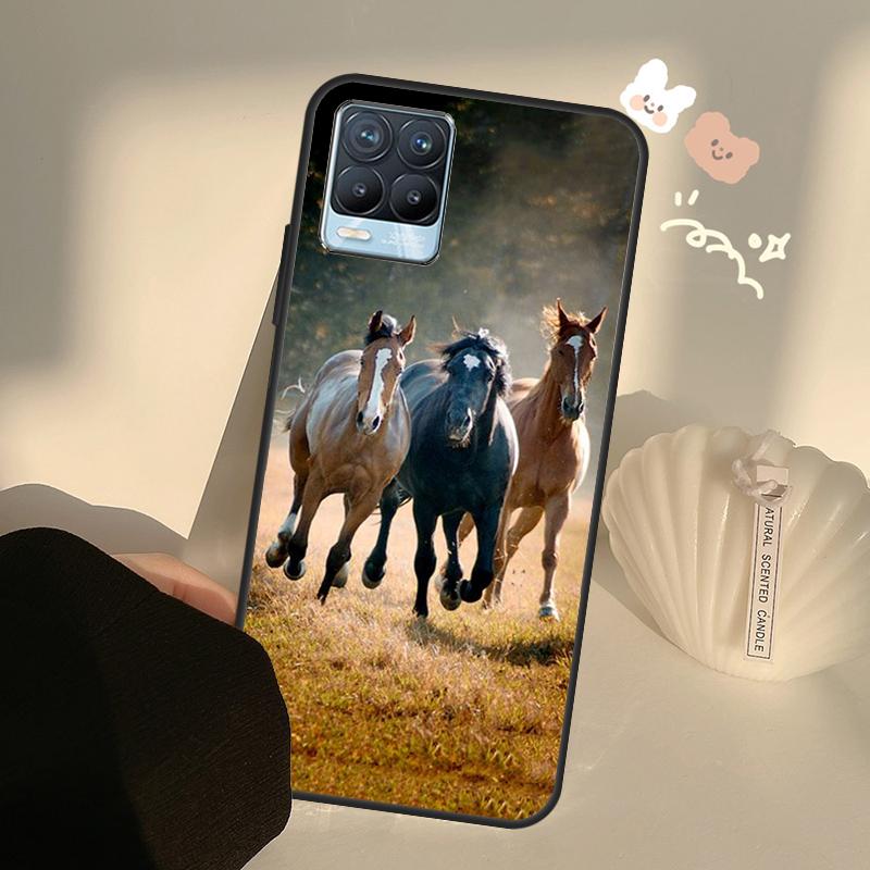 Horses Running For OnePlus 10 Pro 9 Pro 8T Nord2 9R Case For Realme GT 2 Pro 7 8 GT Neo2 9i 8i C21 Coque