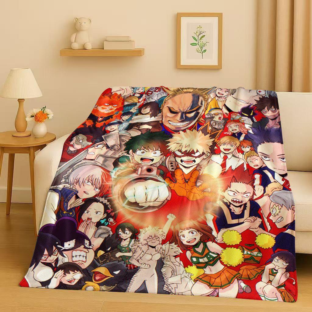 HD Anime My Hero Academia Bakugou Deku Cartoon Flannel Blanket,Ultra Soft Warm Plush Throw for Home Bedroom Bed Sofa Cover Kids
