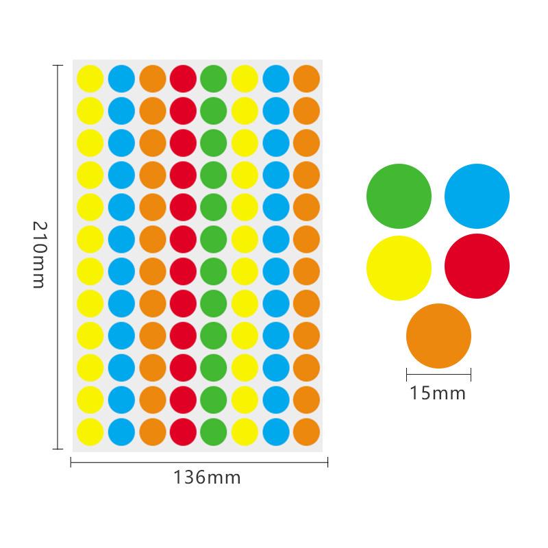 19mm Round Waterproof Self-Adhesive Color Dot Labels for Identification and Classification
