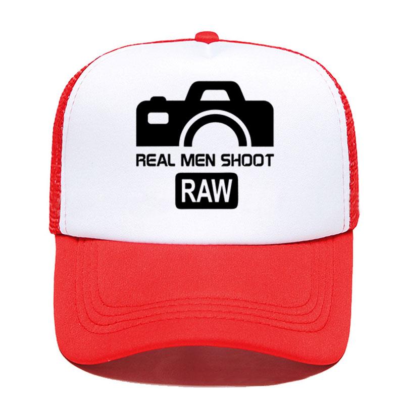 Real Unisex SHOOT RAW Summer Cap Mesh Hats For Unisex Women Casual Hats Hip Hop Baseball Caps Funny Photographer Adjustable Visor Cap