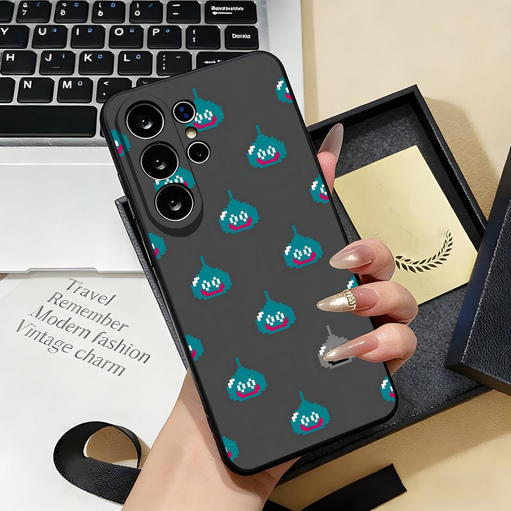 D-dragon Q-Quest Slime Phone Case For Samsung S26 S25 S24 FE S23 S22 S21 Plus S20 Ultra Note20Ultra Black Soft Shell