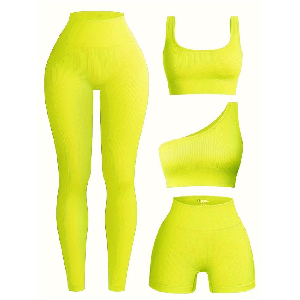 Women's Seamless Yoga Set: High-Elastic Vest and Breathable Sweat-Wicking Gym Tights.