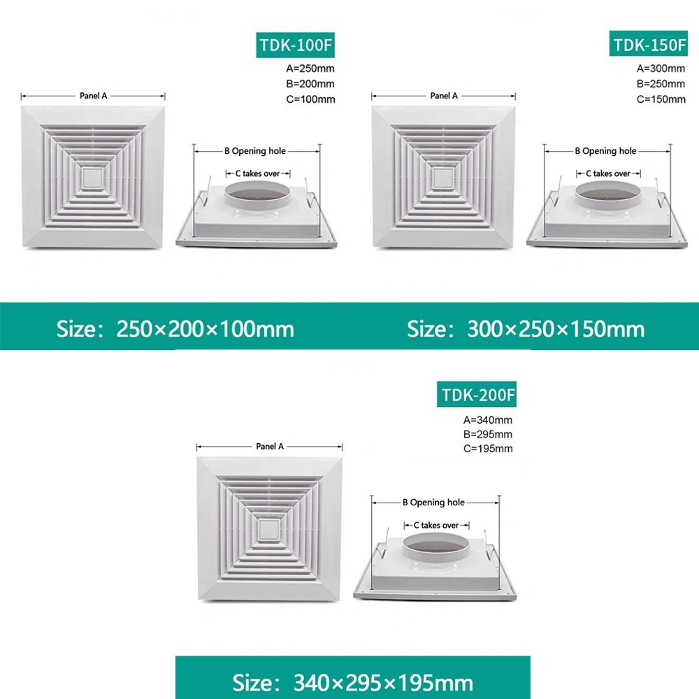 Useful Plastic Grille Air Outlet White Ventilator Cover Ceiling Vent Square Exhaust Vent Ventilation Systems