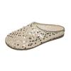 Spring Baotou Slippers for Women Round Head Sequin Cloth Mesh Breathable Soft Sole Anti-slip Wear-resistant Flat Shoes