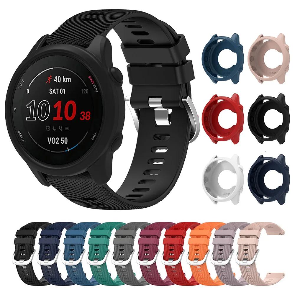 Silikonarmband + Schutzhülle für Garmin Forerunner 255 265 Ersatz-Uhrenarmband