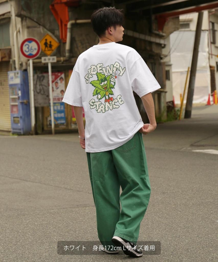 IMPROMES Casual SIDEWAYSTANCE Leaf Short Sleeve T-Shirt, Men's, Red