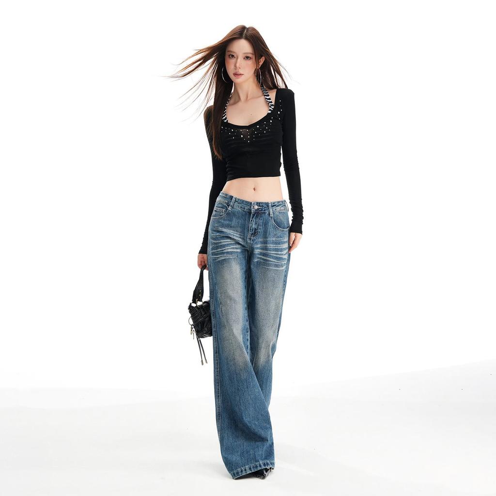 2025 A/W Women's Low-Waist Lift-Butt Slightly Loose Denim Jeans