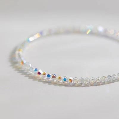 Delgado Collar Choker de Cristal Blanco para Mujer Pulsera Collar de Cristal Arcoíris Joyería para Fiesta de Boda Regalo para el Día de San Valentín