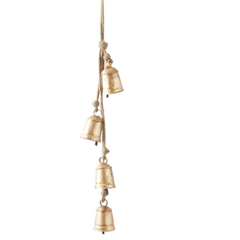 Bell-Shaped Rope Bells, Iron Pendants,Straight Bells,Small Metal Christmas Cowbells,Wall Decorations