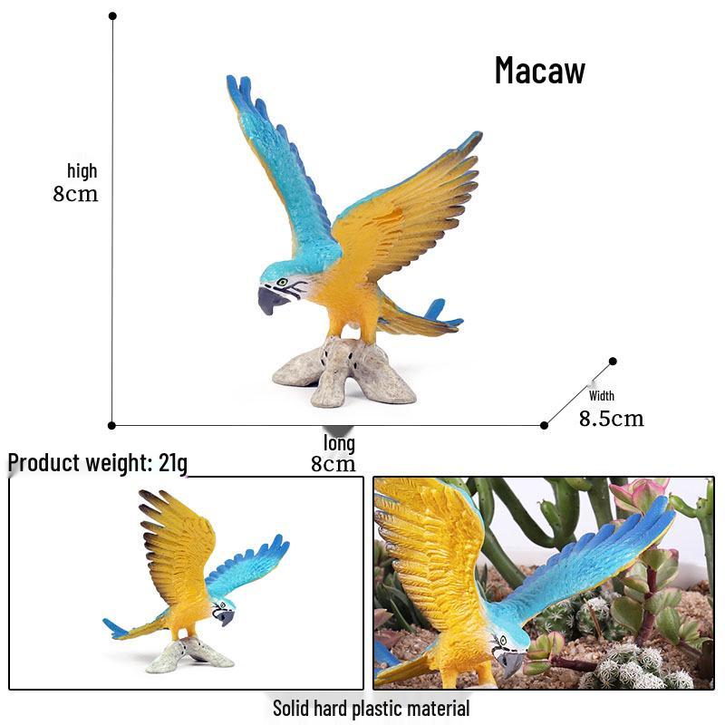 Children's Animal Simulation Toy Set: Eagle, Falcon, Secretary Bird, Owl Figurines