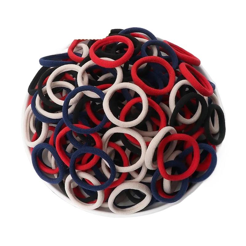 4cm Solid Color Elastic Hair Ties, Girls High Ponytail Towel Circle Hair Accessories