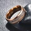 Fashion 8mm Arrow Pattern Stainless Steel Rings For Men Rose Gold Color Brushed Men Rings Wedding Band Jewelry