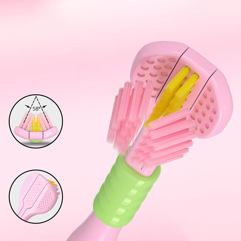 Periuță de dinți de uz casnic cu 3 fețe cu peri moi Confortabilă Ușor de utilizat Periuță de dinți pentru curățare profundă Pentru adulți Copii Băieți Fete