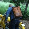 Trip Machine Backpack Pannier Classic Roll Top Motorcycle Pannier Bag Backpack - (Vintage Tan)